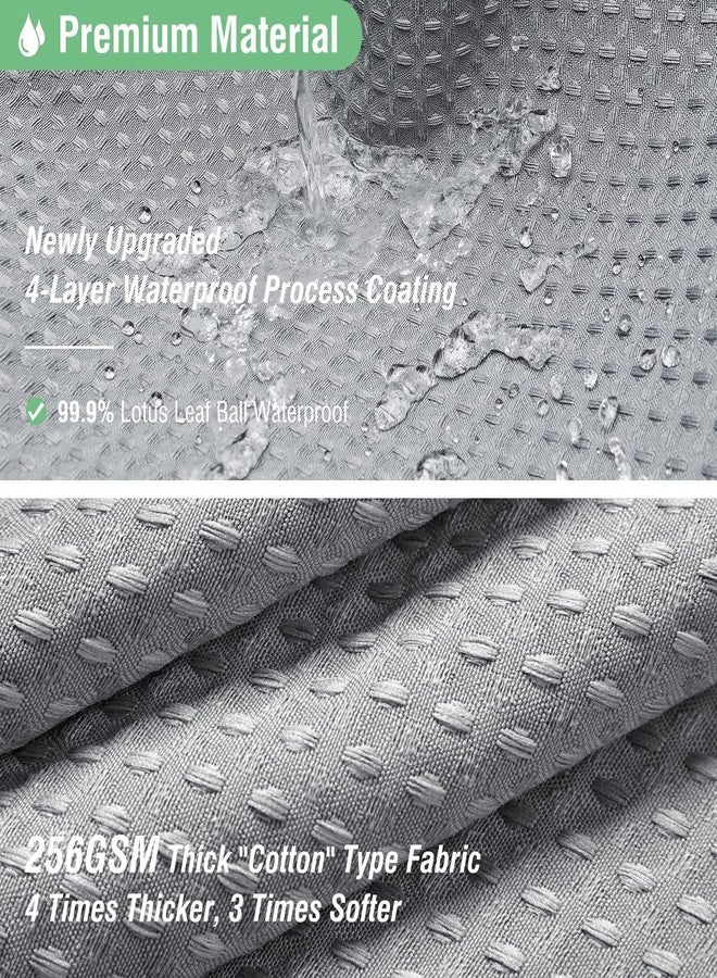 Dynamene Extra Long Shower Curtain,96 Inch Long Waffle Weave Weighted Thick Cloth Bathroom Shower Curtain, Neutral Heavy Duty Hotel Bath Curtain Set with 12 Plastic Hooks,72x96,Grey/Gray - Image 4